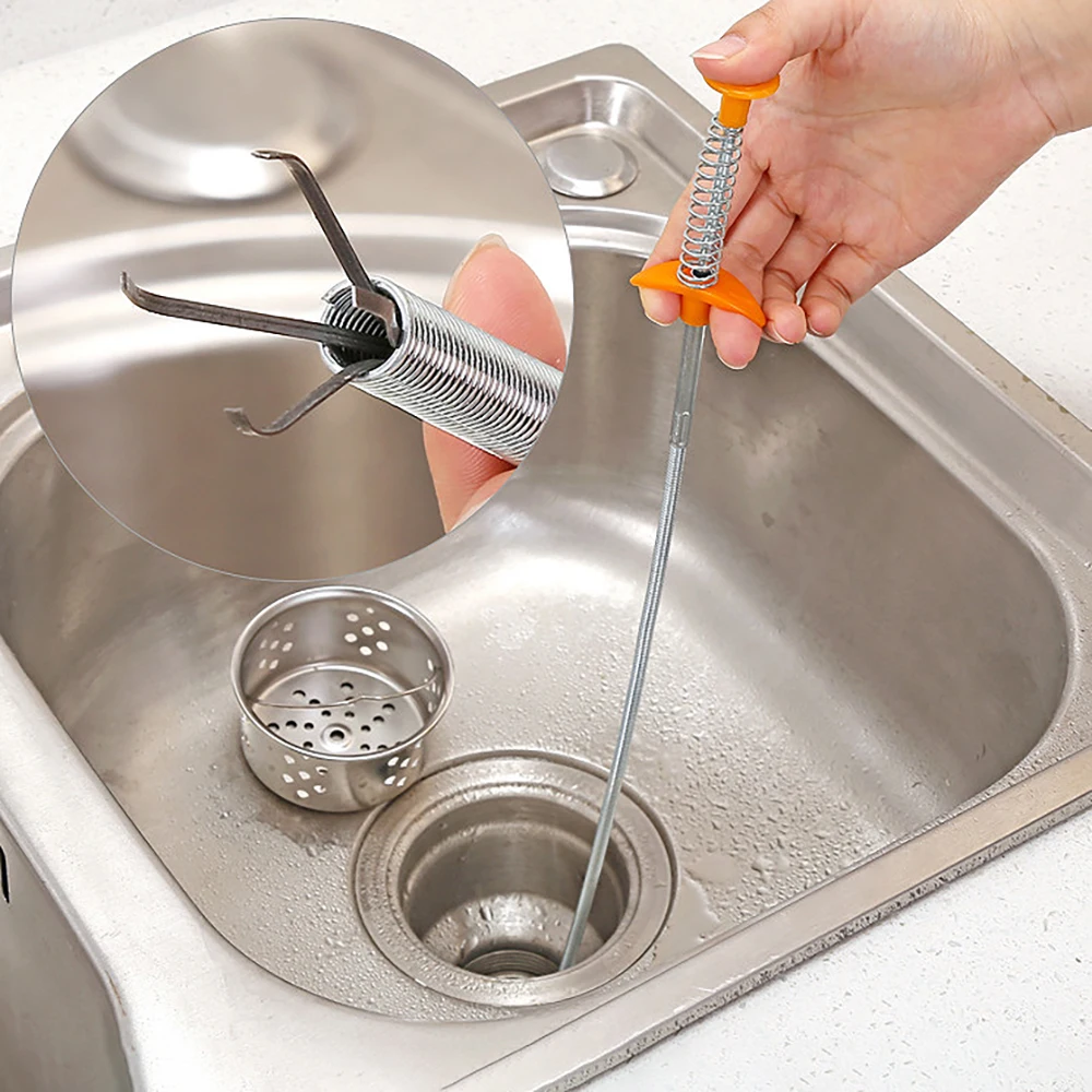 60 см креативная щетка для чистки канализации дома Сгибаемая раковина ванной