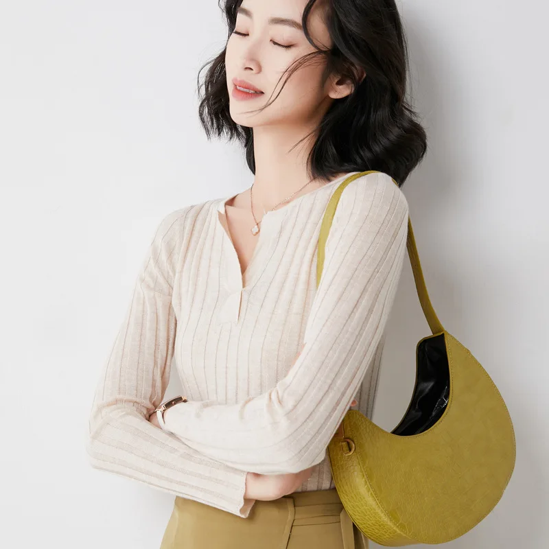 

Wool Knitted Sweater Women Summer Solid Slim Korean Fashion V Neck Female Pullover Knitwear Casual Elegant Chic Office Lady Top