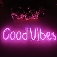 led neon light sign good vibes dream open cactus flash neon sign for room home decor party wedding wall decor night lamp