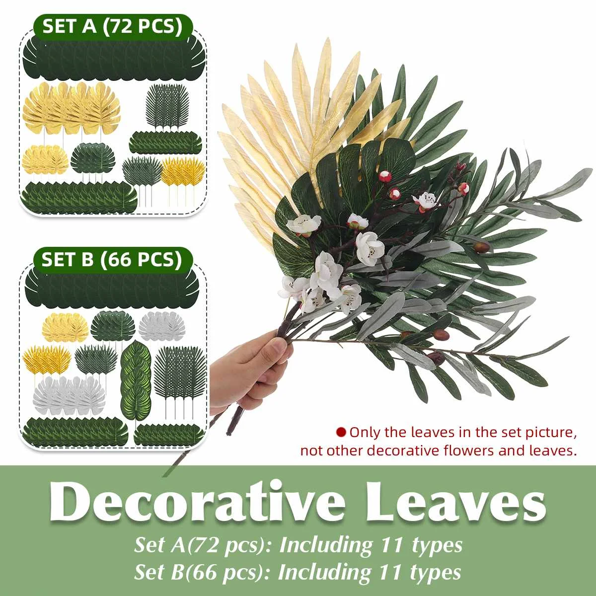 

72 шт., декоративные листья искусственной пальмы, в виде тропических листьев