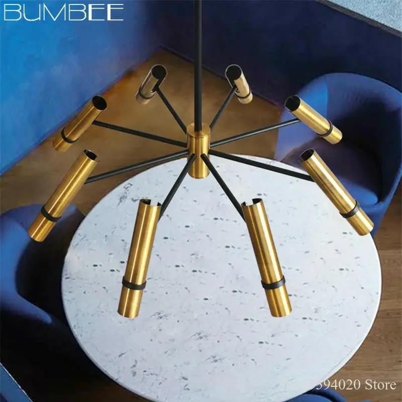 Скандинавские дизайнерские люстры золотые паровые трубки для гостиной спальни