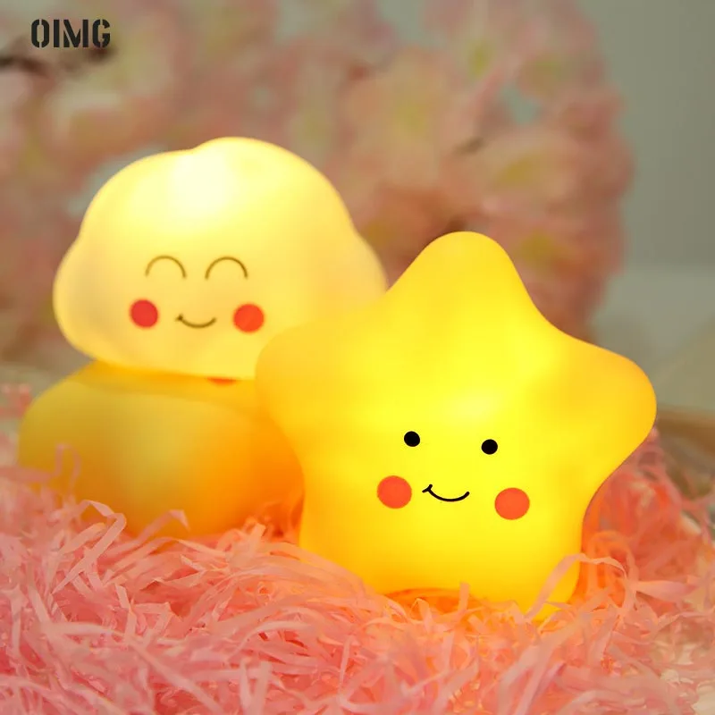 

Star Clouds Cute LED Night Light Creative Bedroom Decoration Light Baby Kids Lamp Bedside Night Lamp Children's Luminous Toy