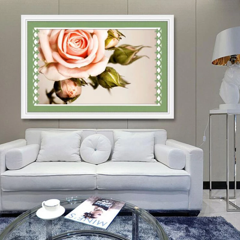 

5D Diy Shaped Diamond Embroidered Flower Cross-stitch Rhinestone Diamond Painting Mosaic Home Decoration ZL25