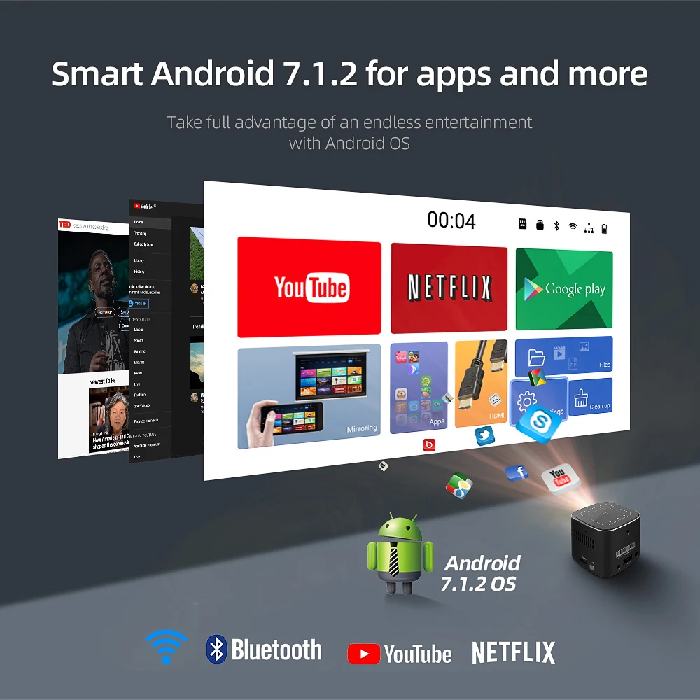 Мини проектор Wejoy Full HD 4K кукубик Android DL S12 Pico карманный Тор|smart phone projector|led projectormini led