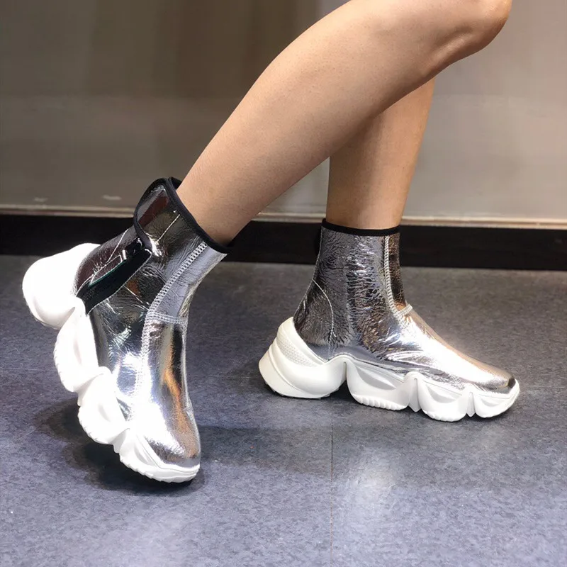 Женские зимние ботинки женские из натуральной кожи на массивном каблуке