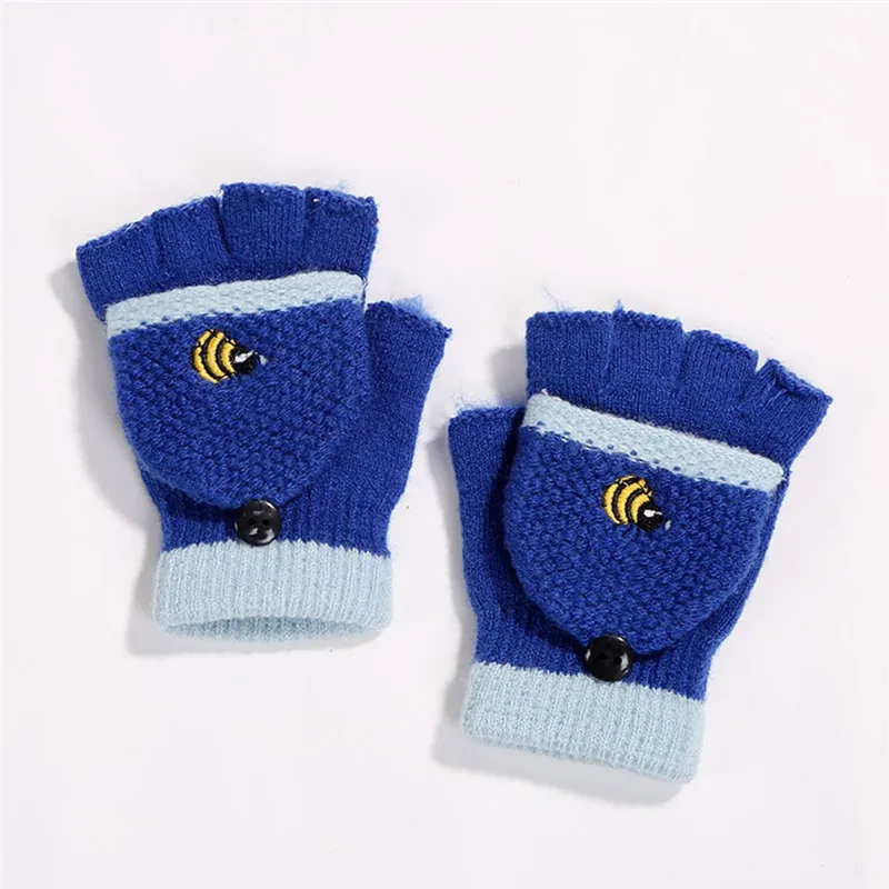 

baby gloves Children Kids Winter Cartoon Honeybee Patchwork Keep Warm Mittens Gloves rekawiczki dzieciece #3O14