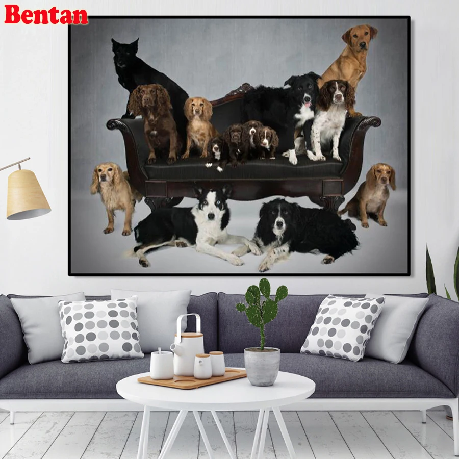 5d Diy алмазная живопись Алмазная вышивка милая собака семейная крестиком ручная