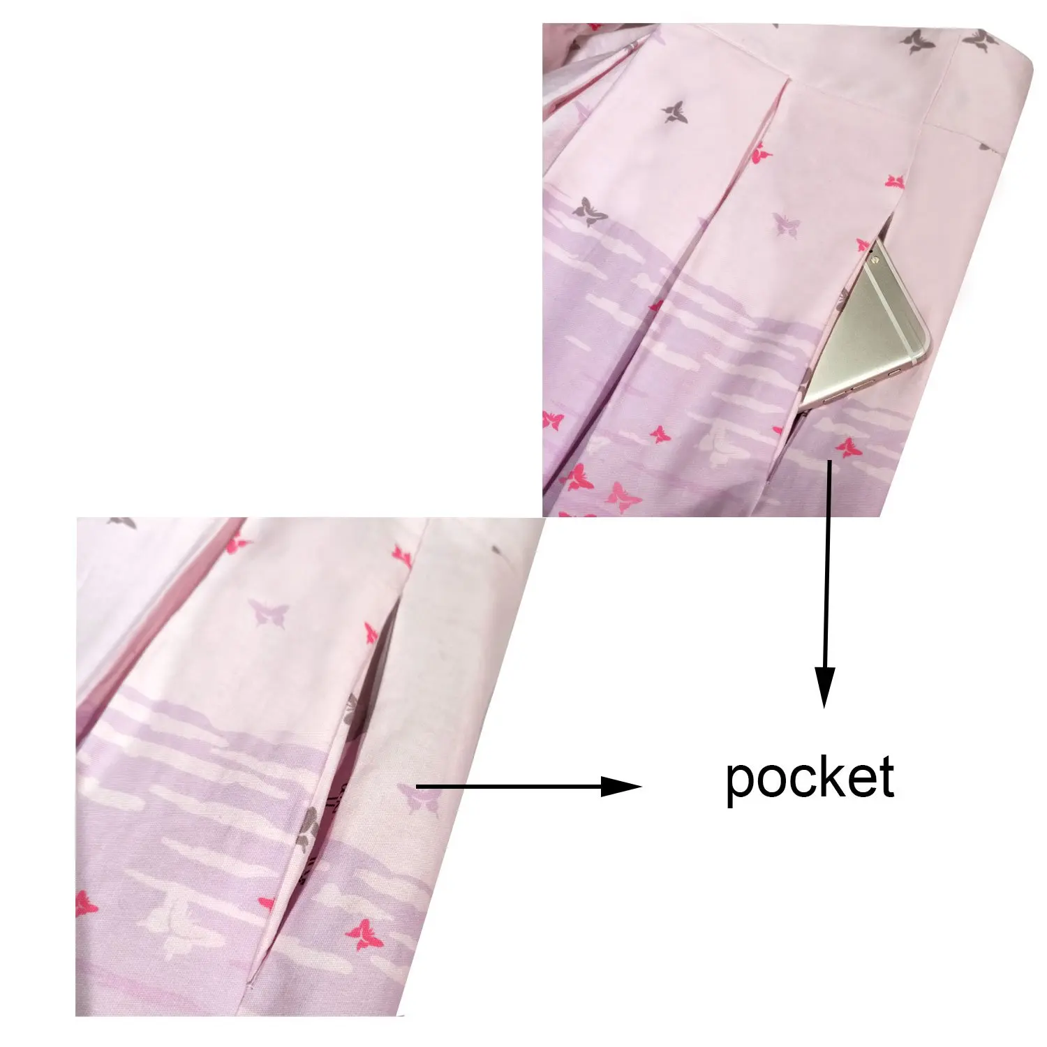 Женское винтажное платье-трапеция средней длины с принтом со складками и