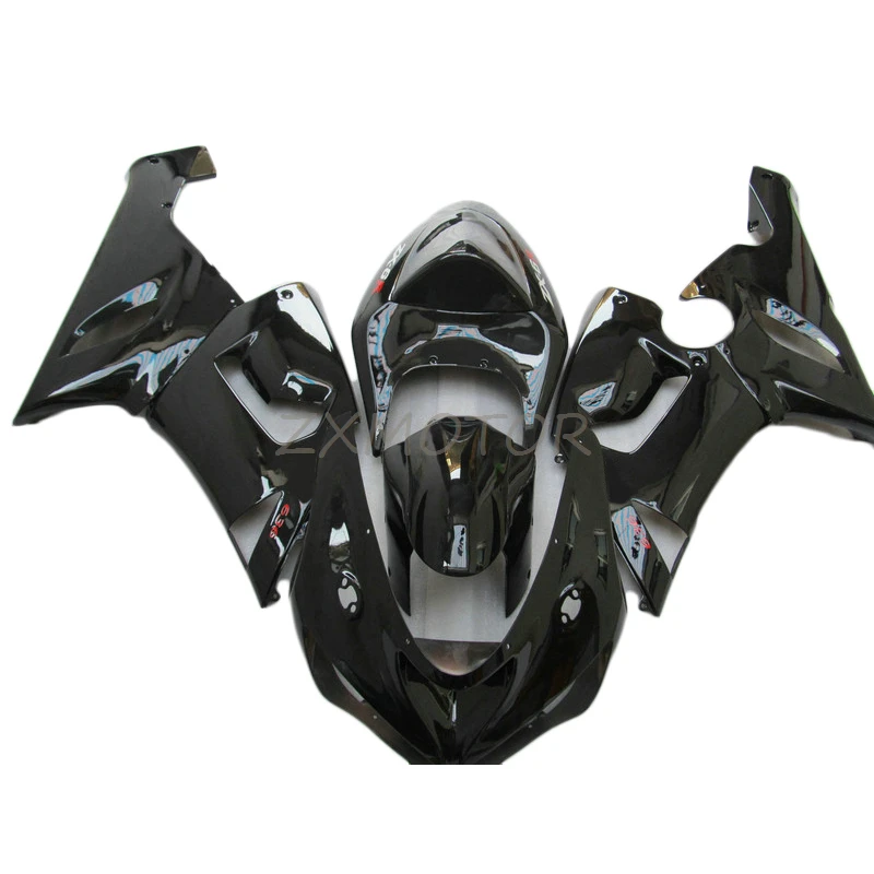 

Обтекатели для кузова инъекций для 2005 2006 Kawasaki ZX6R глянцевый черный zx6r 05 06 бесплатно пользовательские мотоциклетные Обтекатели KL31