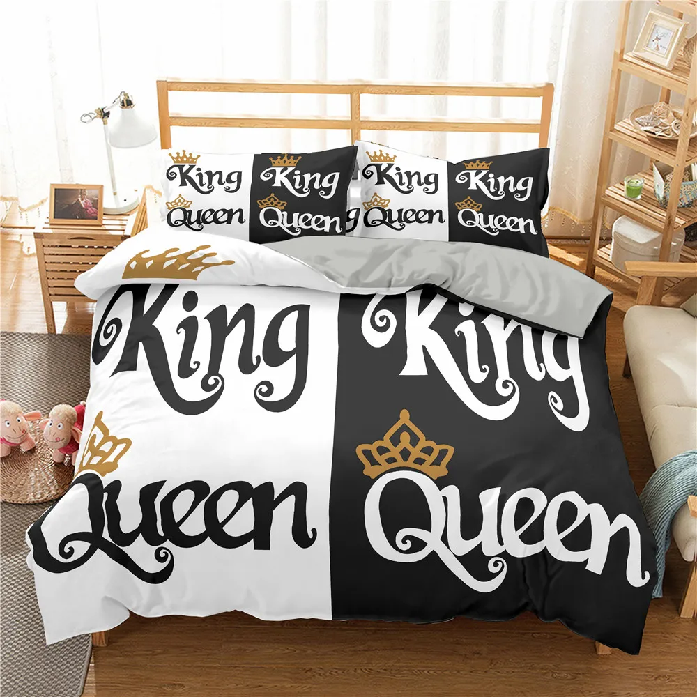 

Royal Crown 3D Bedding Set Luxury For Adult King Queen Couple Design Duvet Cover Set Soft Comfortable Comforter Cover Bed Cover