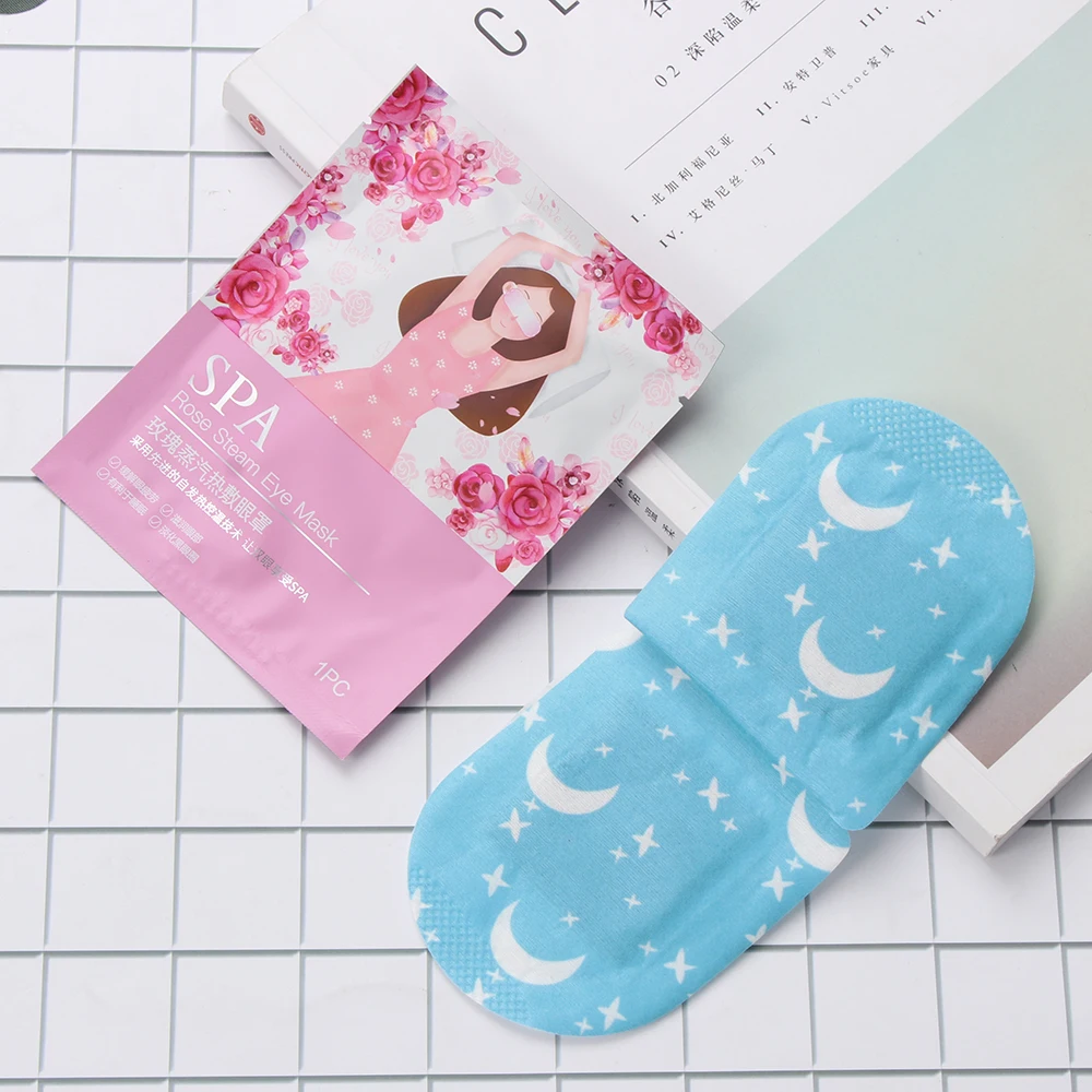 1 шт. теплая Паровая маска для глаз с розовой лавандой удаляет темные круги мешки