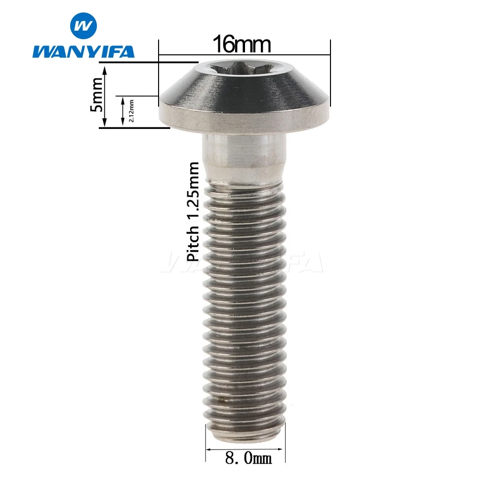 

6pcs M8 Titanium Bolts for Motorcycle Brake Disc Electric Caliper Torx Head Ti Fasteners Screw M8x30mm
