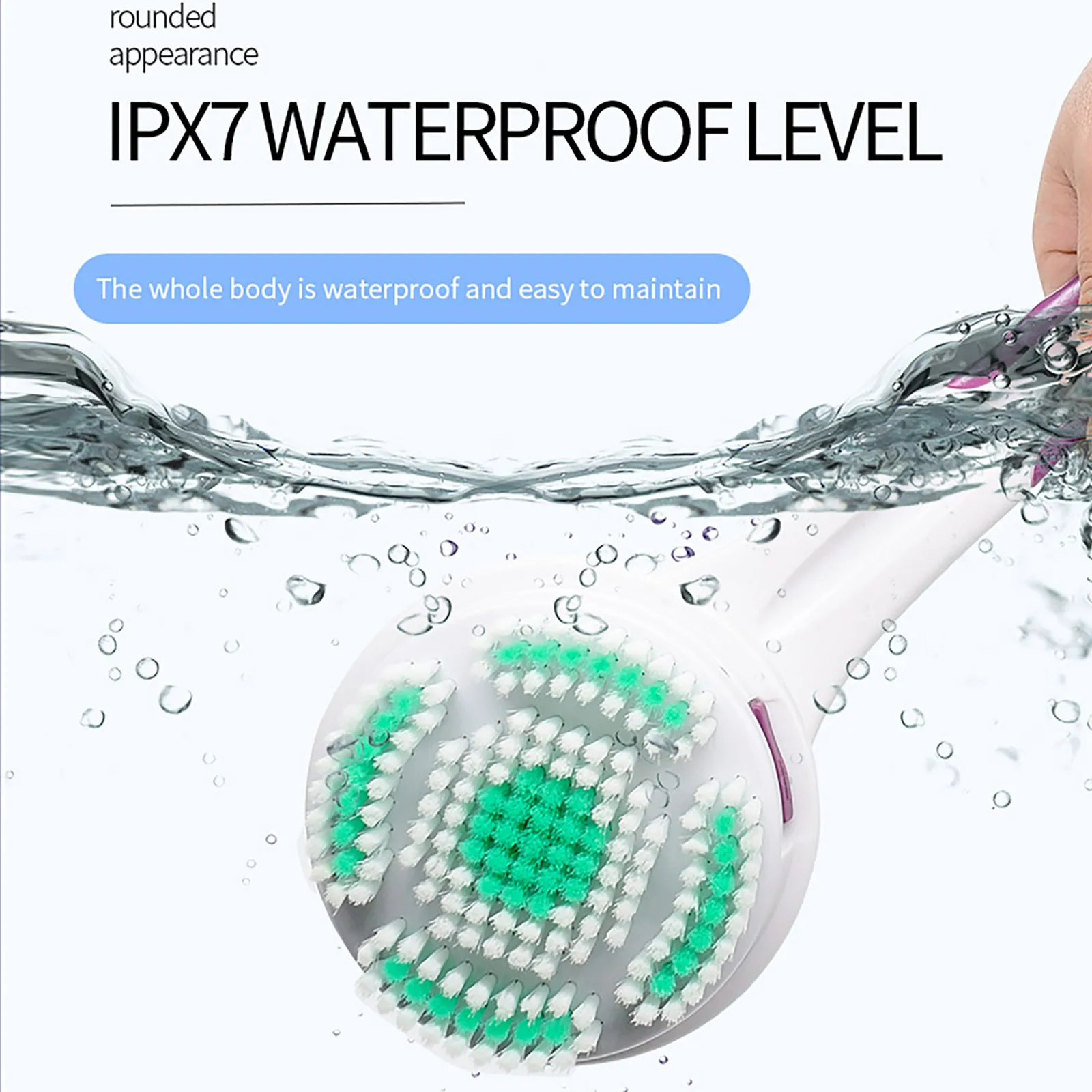 

Electric Body Brush Electric Massaging Silicone Waterproof 5 Heads Bath Brush Usb Rechargeable Rotating Shower Brush Long Handle