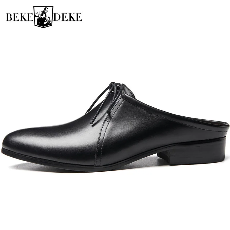 Босоножки мужские летние из натуральной кожи роскошные сандалии с острым носком