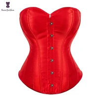 gorset simple elegant corset satin overbust bustier plus size sexy clothing femme 6xl korsett for women boned corpetto minceur