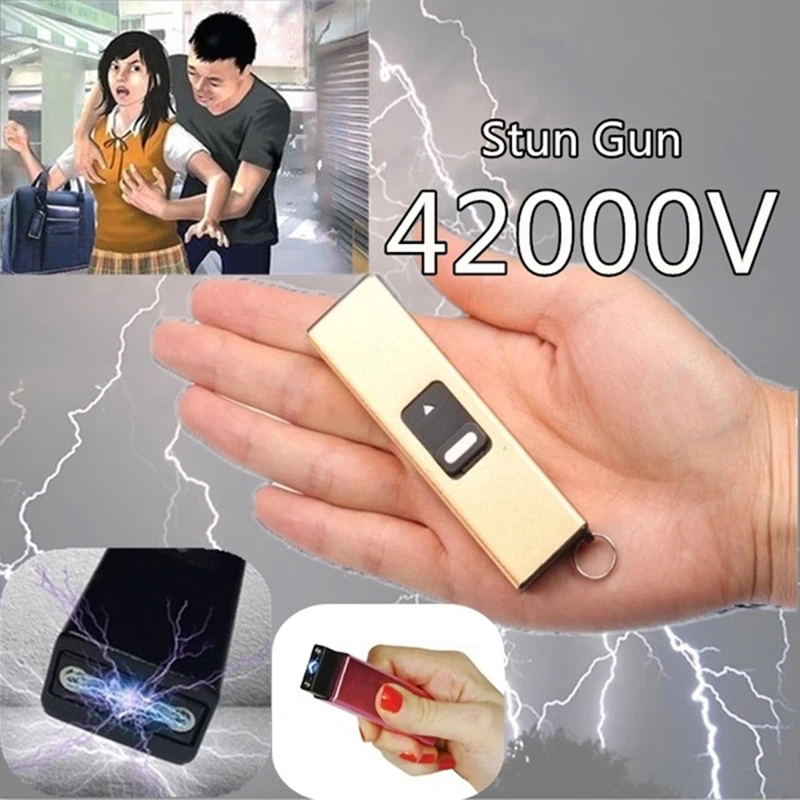 Миниатюрный Электрический светодиодный фонарик для самообороны перезаряжаемый