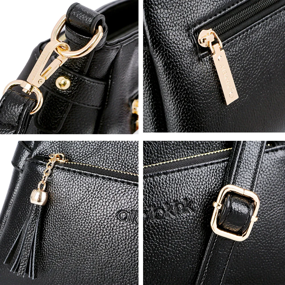 Модная женская сумка через плечо из натуральной кожи с регулируемым ремешком