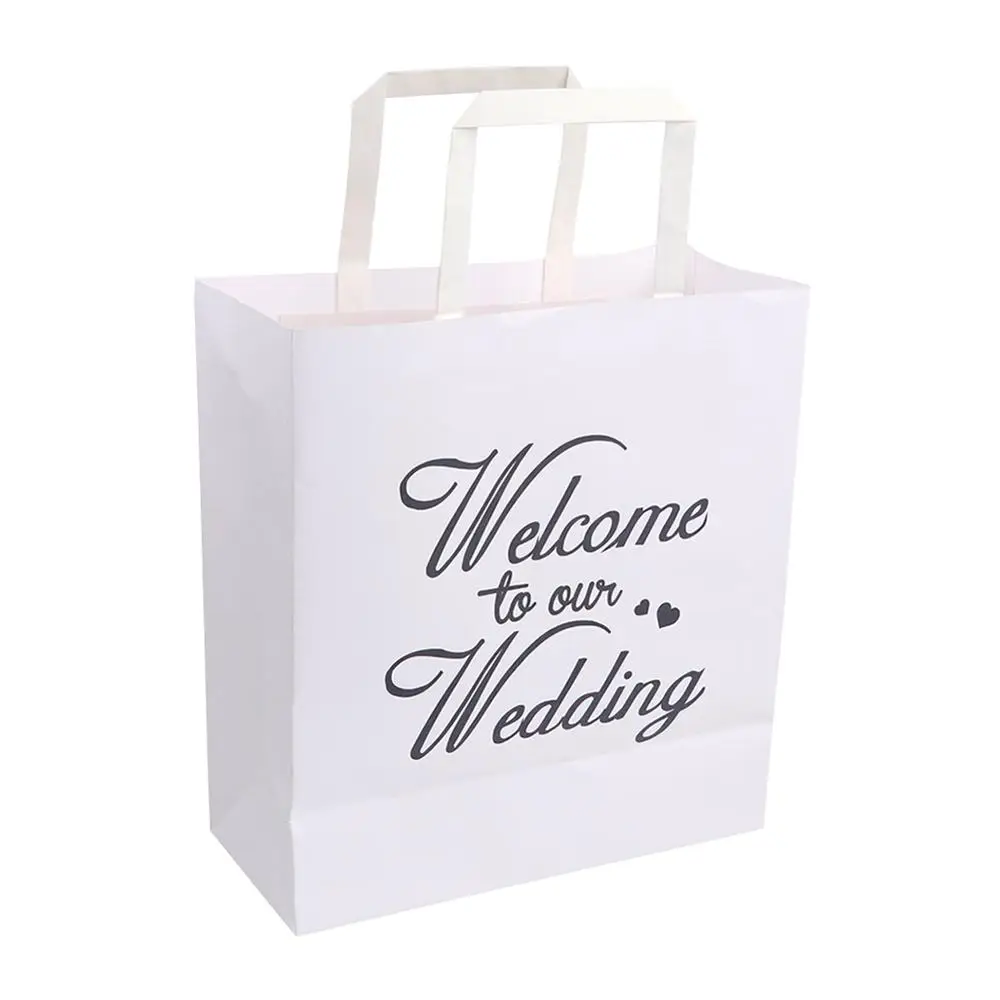 

OurWarm 5pcs Welcome Bag Kraft Paper Gift Bags Baby Shower Wedding Party Favor Birthday Paper Bags for Gifts with Handles