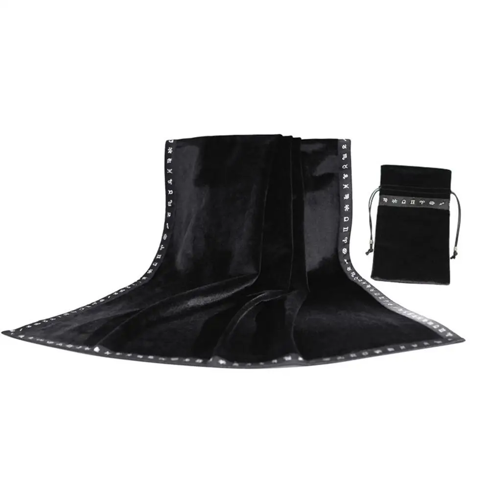 Скатерть для ТАРО и карт бархатный гобелен черного цвета торжественных