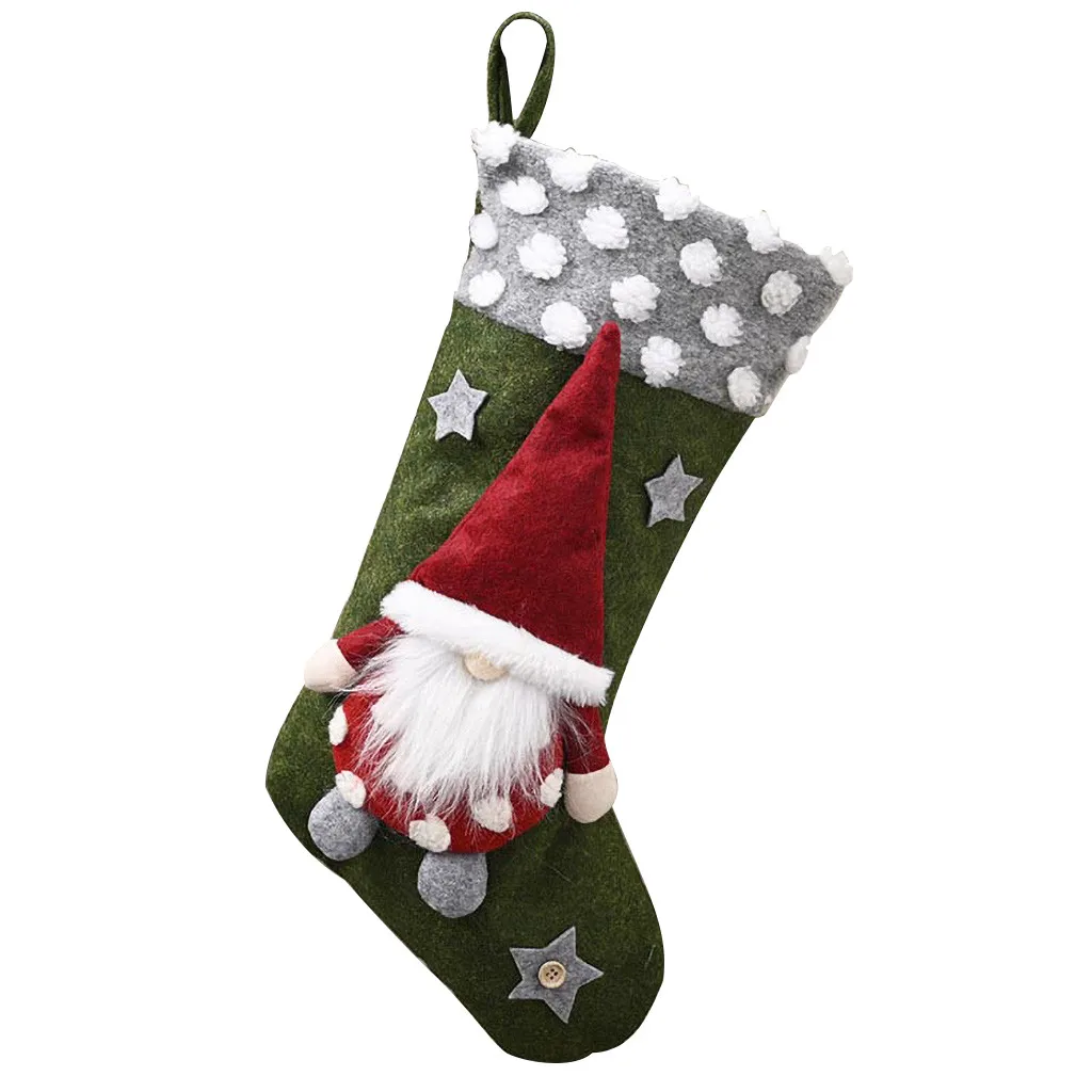 Christmas Gift Socks Plush Stocking With Hanging Rope For Xmas Tree Ornament Decorations #3 | Дом и сад