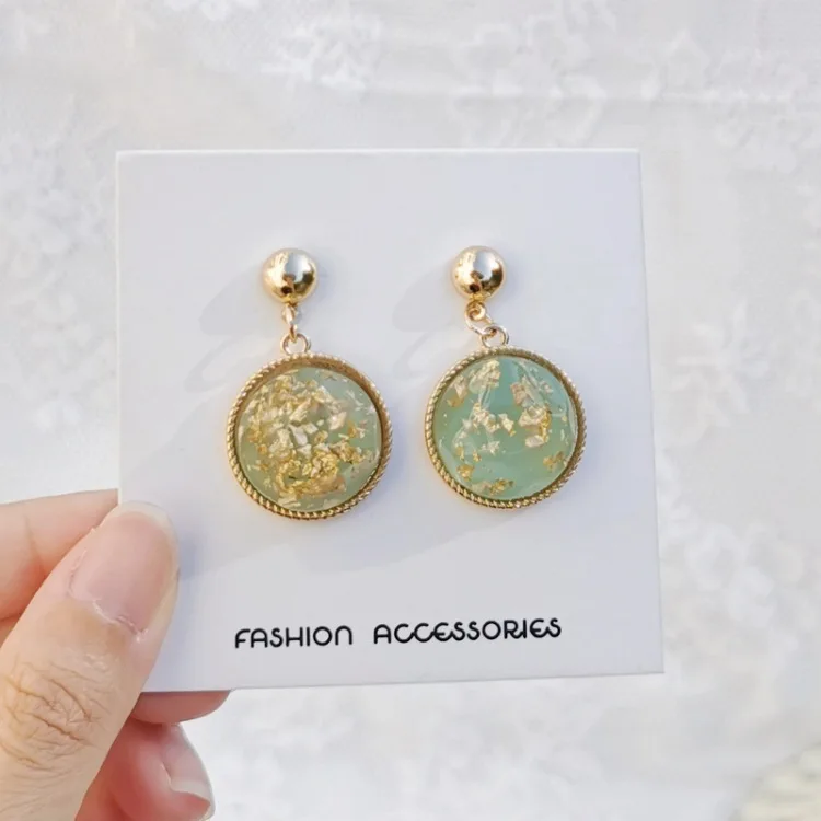 Корейские Винтажные серьги темпераментные круглые для женщин из полимера