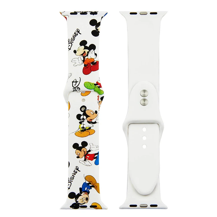 Для Apple Watch band 5 4 3 2 Женский силиконовый ремешок 42 мм 38 мм Cartoo мягкий ремешок сменный ремешок на запястье 44 мм 40 мм для iWatch 4