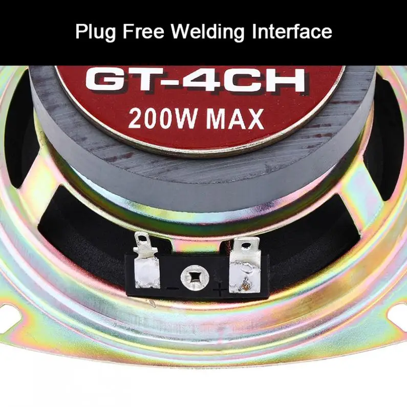 Универсальные автомобильные коаксиальные динамики 4 дюйма 200 Вт 1 шт.