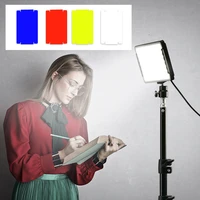 new usb led video light panel photography lighting with 4 color filters extendable tripod for youtube vk video live streaming
