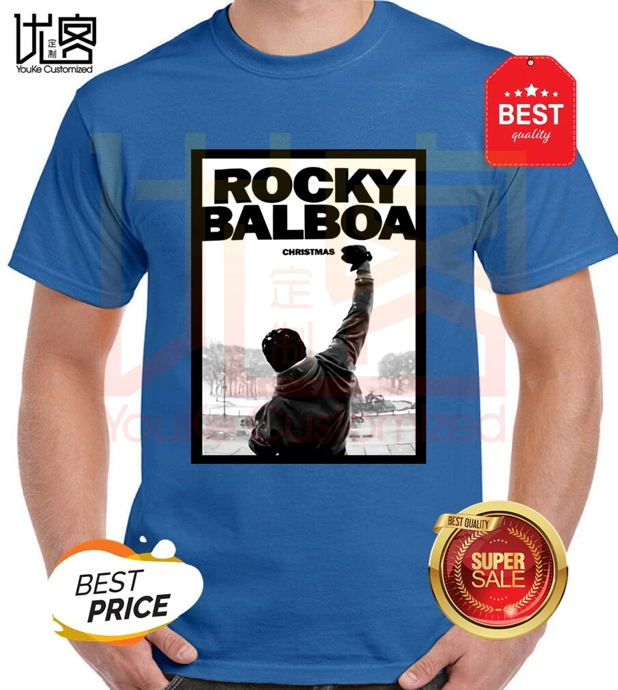 Модные мужские Рокки Бальбоа печатных футболки знаменитого фильма плакат Роки