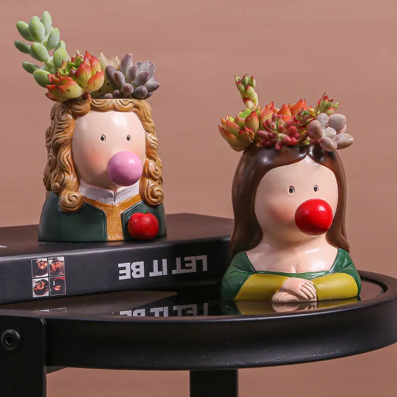 

Succulenten Flower Planter Plant Bonsai Pot Nordic Style Celebrity Human Head Pots For Flowers Home Garden Decoration Flowerpot