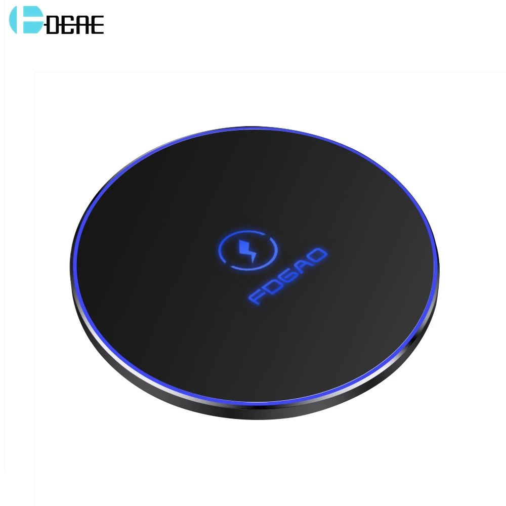Беспроводное зарядное устройство DCAE 10 Вт для iPhone 12 11 XS X XR 8 Samsung S21 S20 Note 20 Airpods Pro QC3.0