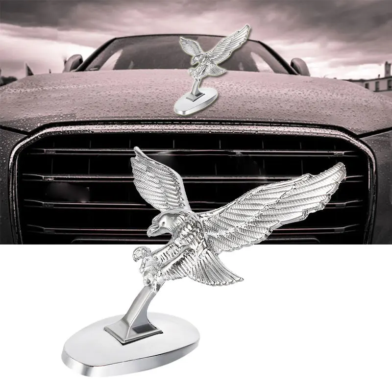 Металлическая 3D эмблема Летающий хром Орел автомобильные наклейки переднее
