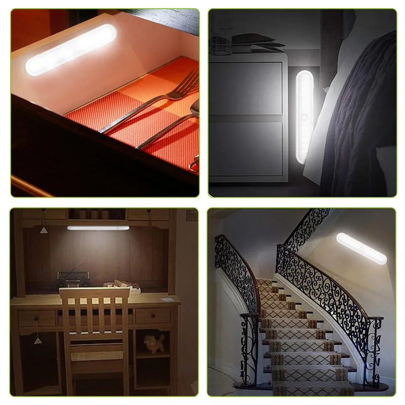 

Wireless Under Cabinet Light PIR Motion Sensor Night Light 20 LED Closet Wardrobe Kitchen Sensor Night Lamp Battery Operated