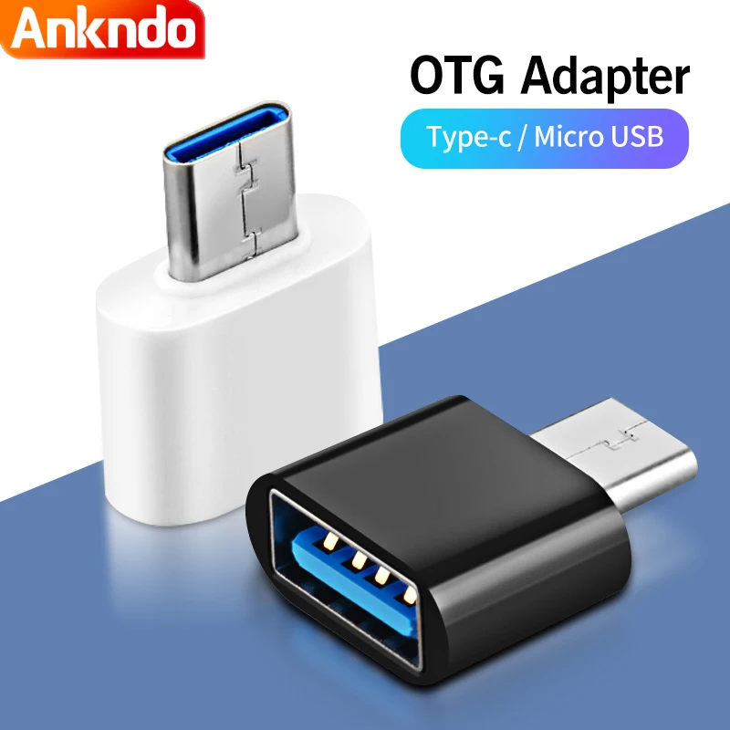 

ANKNDO OTG Type C Adapter 2.0 Micro Usb To Usb Phone Adapter Usbc Smartphone Laptops To Usb Mouse Gamepad Flash Disk Otg Plug