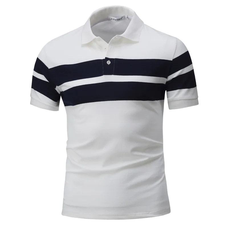 IceLion 2021 Summer New man's T-shirt Short Sleeve Wide Stripes Fitness Workout Tops Men Turn-down Collar Fashion Solid t shirt | Мужская