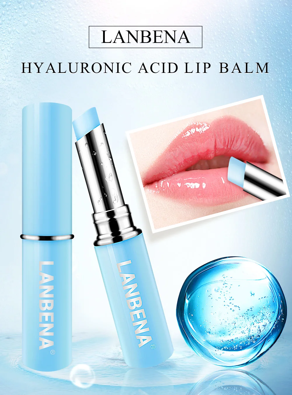 

LANBENA Hyaluronic Acid Long-lasting Nourishing Lip Balm Lip Plumper Moisturizing Reduce Fine Lines Relieve Dryness Lip Care