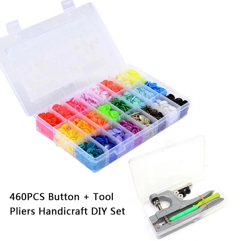 360PCs Professional Fastener Snap Pliers Buttons Plastic Buttons Kit Snaps Buttons DIY Craft Needlework Sewing Accessories