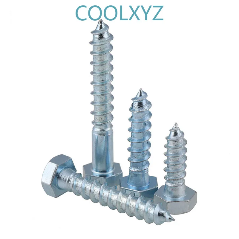 CoolXYZ Самонарезающий винт с шестигранной головкой DIN571 Zincing внешний шестигранник