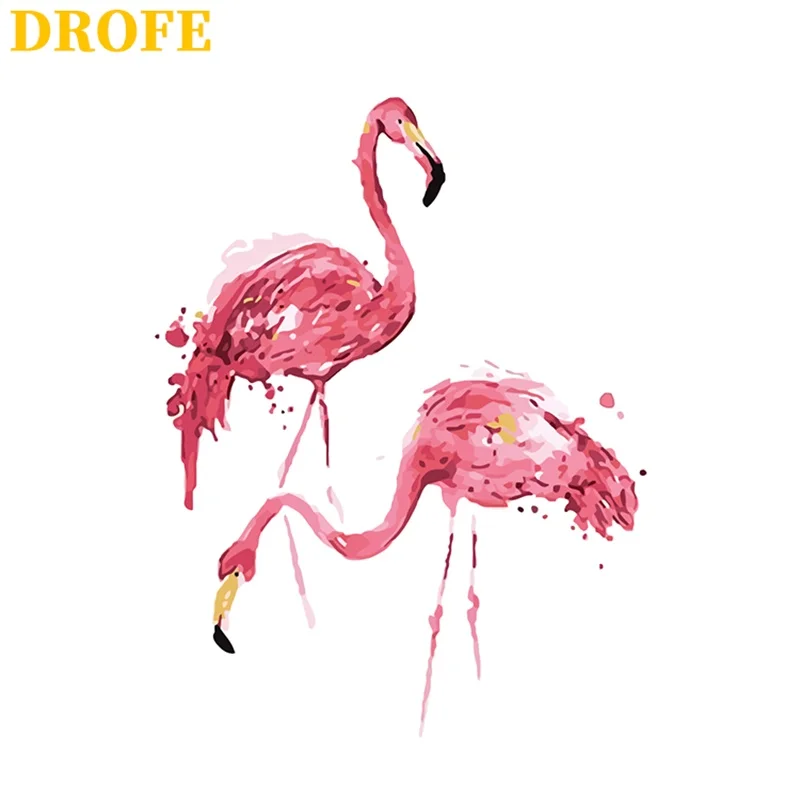 Рамка &quotсделай сам&quot Набор для рисования по номерам красные фламинго животные