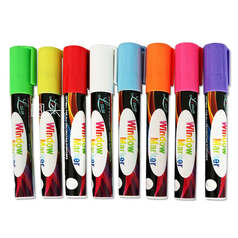 

8pcs/set DIY Office Accessories For Blackboard Glass School Window Art Liquid Painting Fluorescent Pen