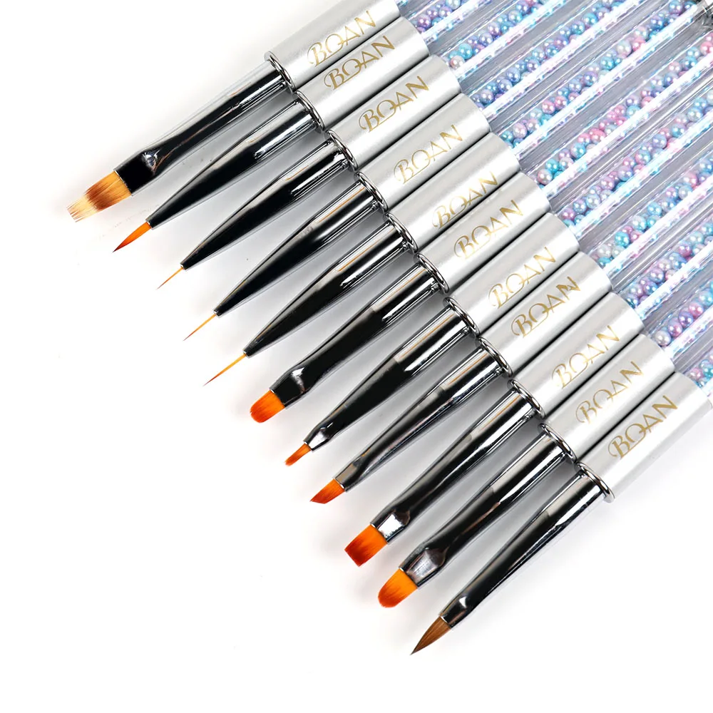 

BQAN 1Pcs Nail Brush Acrylic Drawing UV Gel Brush Liner Painting Pen For Nails Gradient Rhiestone Handle Nail Art Tools