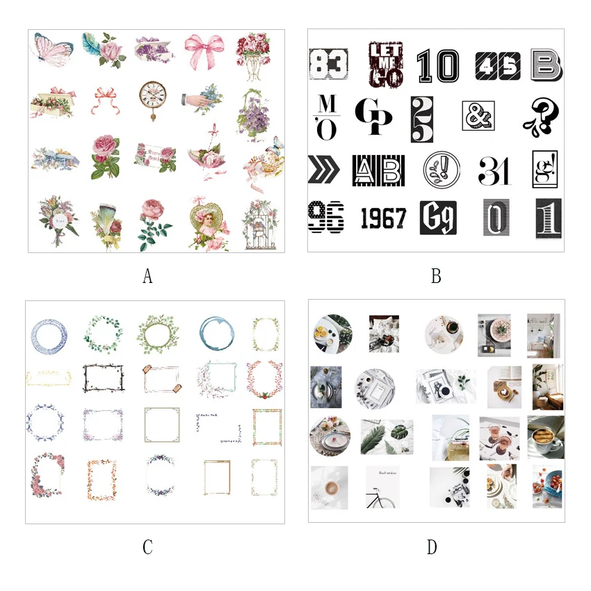 40 детской кавайной наклейки с различными рисунками и цифрами розы стикер для