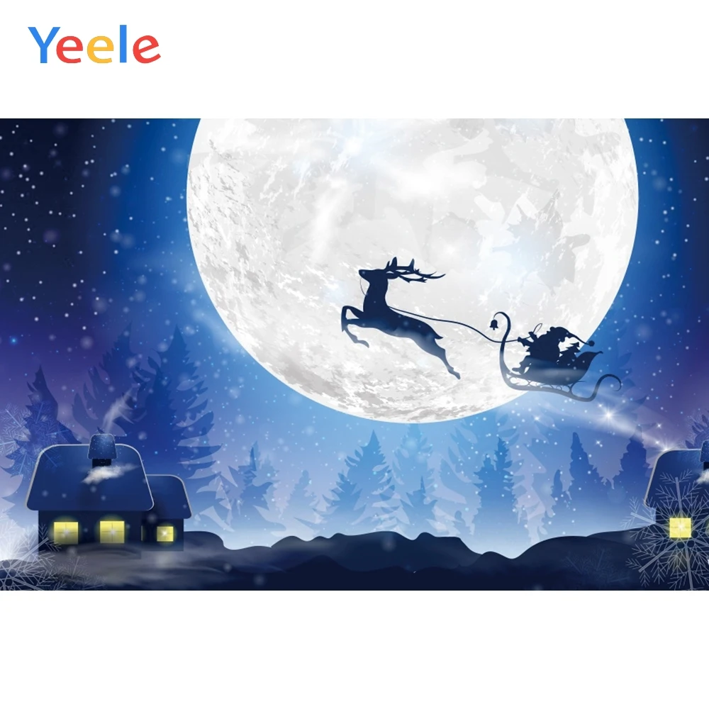 Yeele Рождество фон Луна Санта Клаус Олень Подарки Новорожденный ребенок день