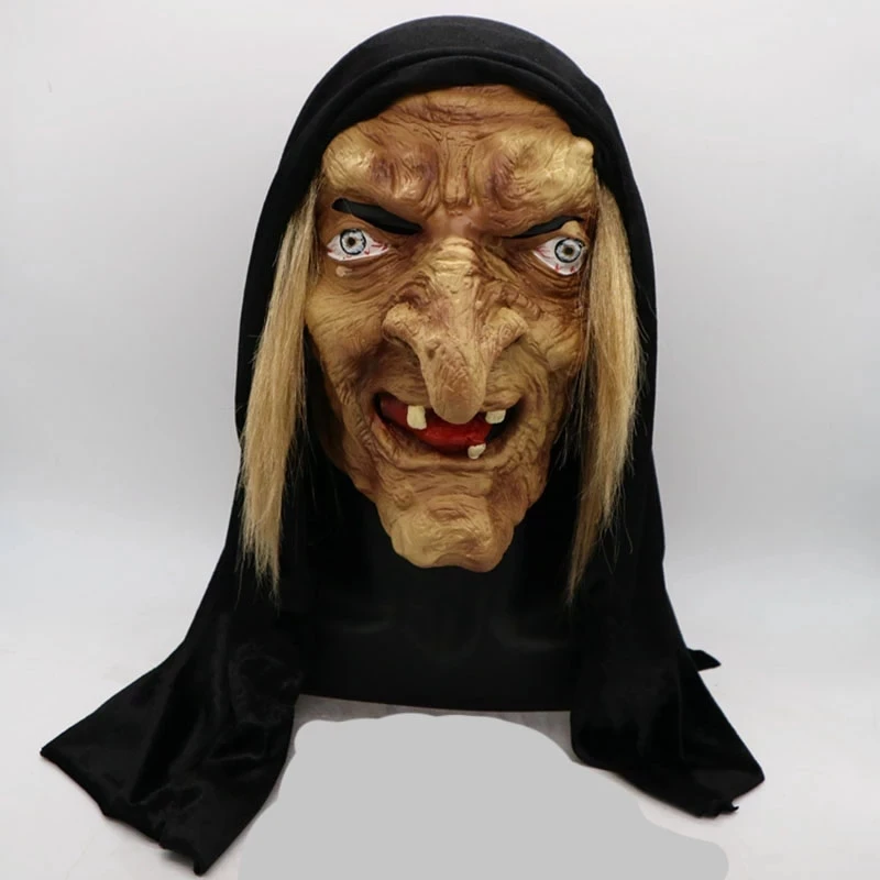 

Old Witch Mask Scary Latex Creepy Halloween Fancy Dress Grimace Party Costume Accessories Cosplay Props Adult Number One l