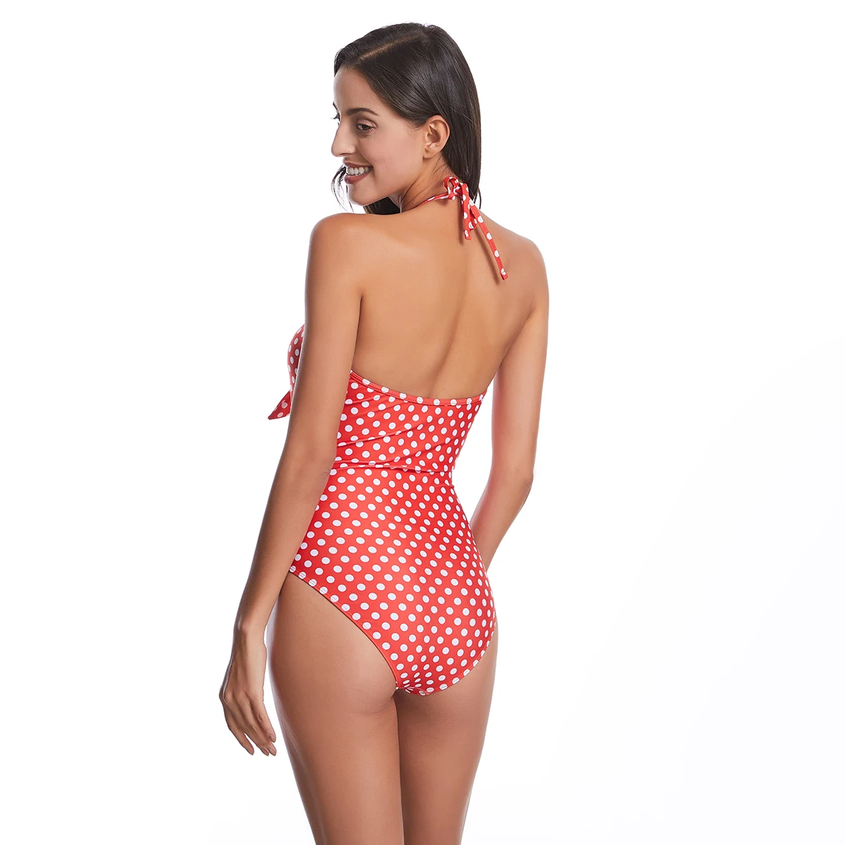 

Women Swimwear Bikinis 2020 Bowknot One-Piece Swimsuits Bikiny Push Up Dot Printed Sexy Bathing Suit Femme Mini Beachwear Female