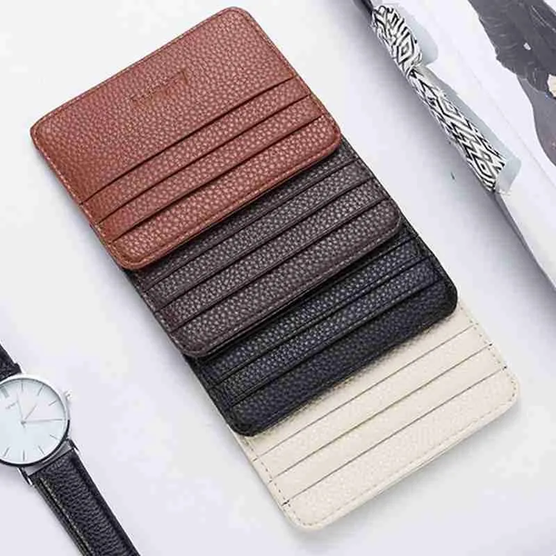 

Unisex Leather Credit Card Case Mini Id Card Holder Pocket Man Slim Coin Wallet With Purse Small Women Purse Cardholder Bus W6E8