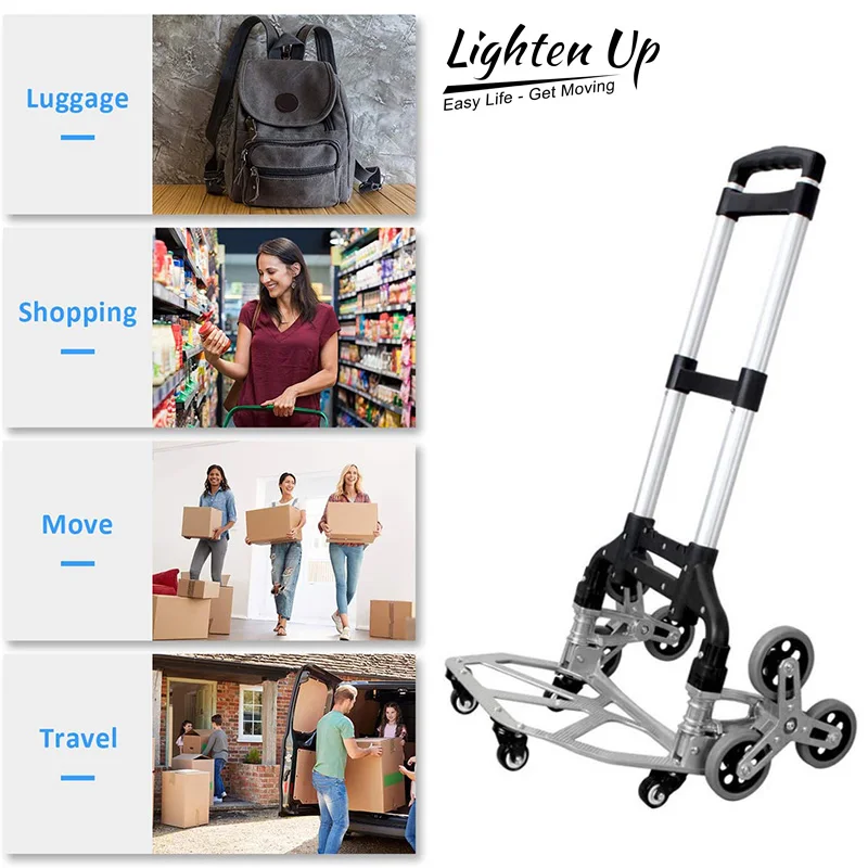 

Сверхмощный складной ручной мешок Lighten, колесная тележка, складной грузовик, тележка, Дорожный чемодан, портативная Тележка для покупок для ...