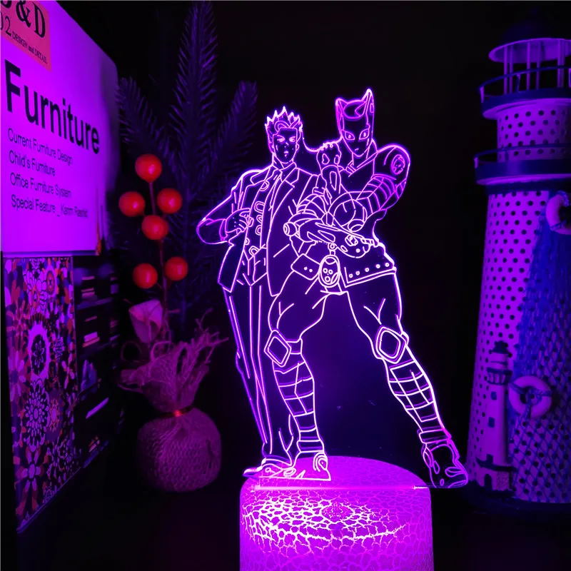 3d лампа JoJo's невероятные приключения аниме светодиодный ночник с сенсорным USB
