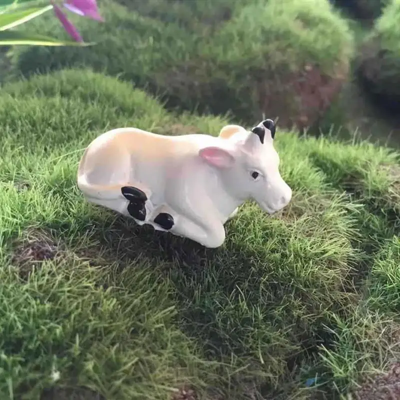 2 шт. корова Животные статуэтки микро пейзаж DIY Фея садовые миниатюры мини коровы