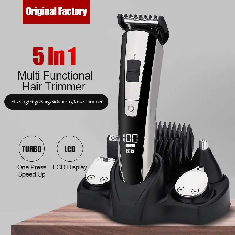 

NK Hair Clipper Professional Trimmer LCD Display Fast Charge Men Hair Cutting Machine Washable Barber Clipper For Haircut